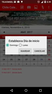 Chile Calendario android App screenshot 1